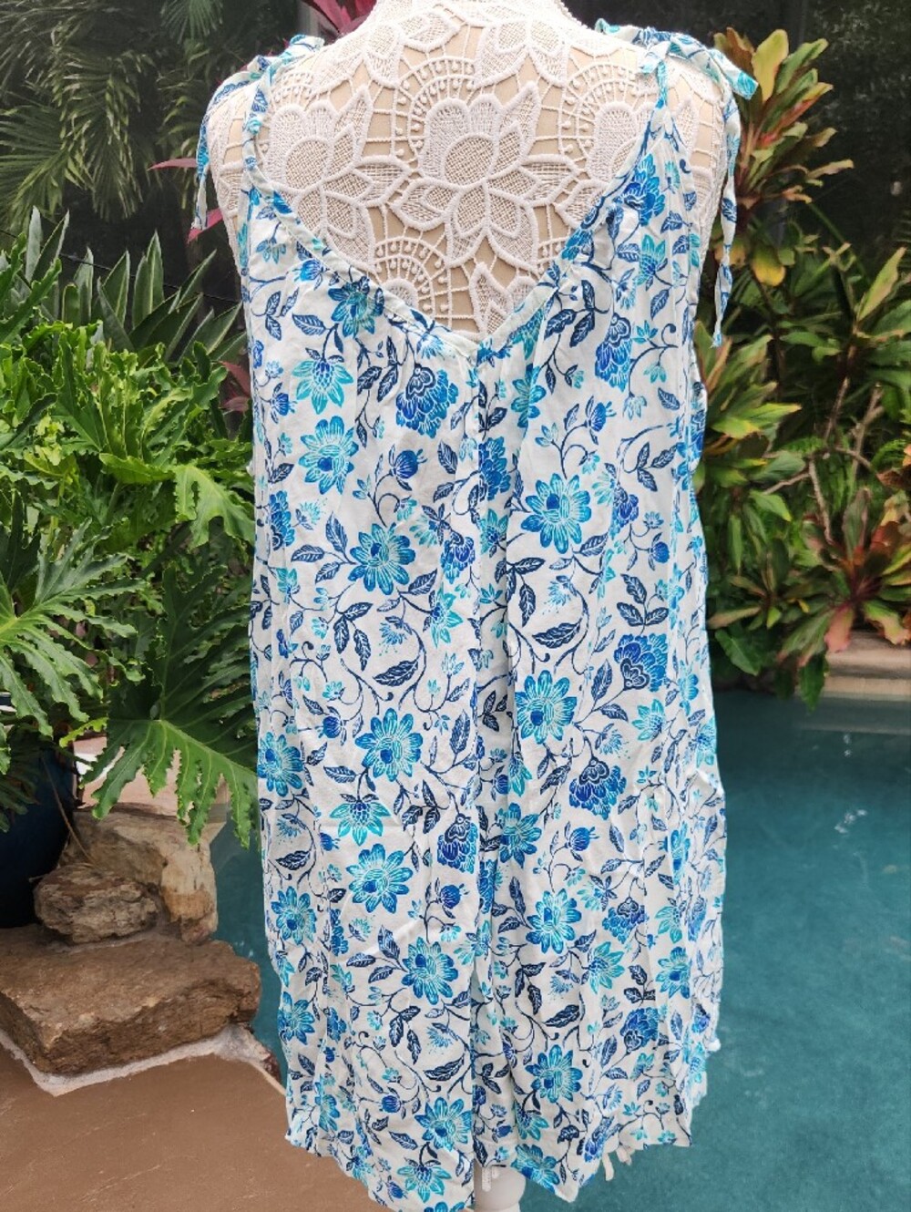 Old Navy Blue & Teal Floral Sundress - Picture 3 of 6